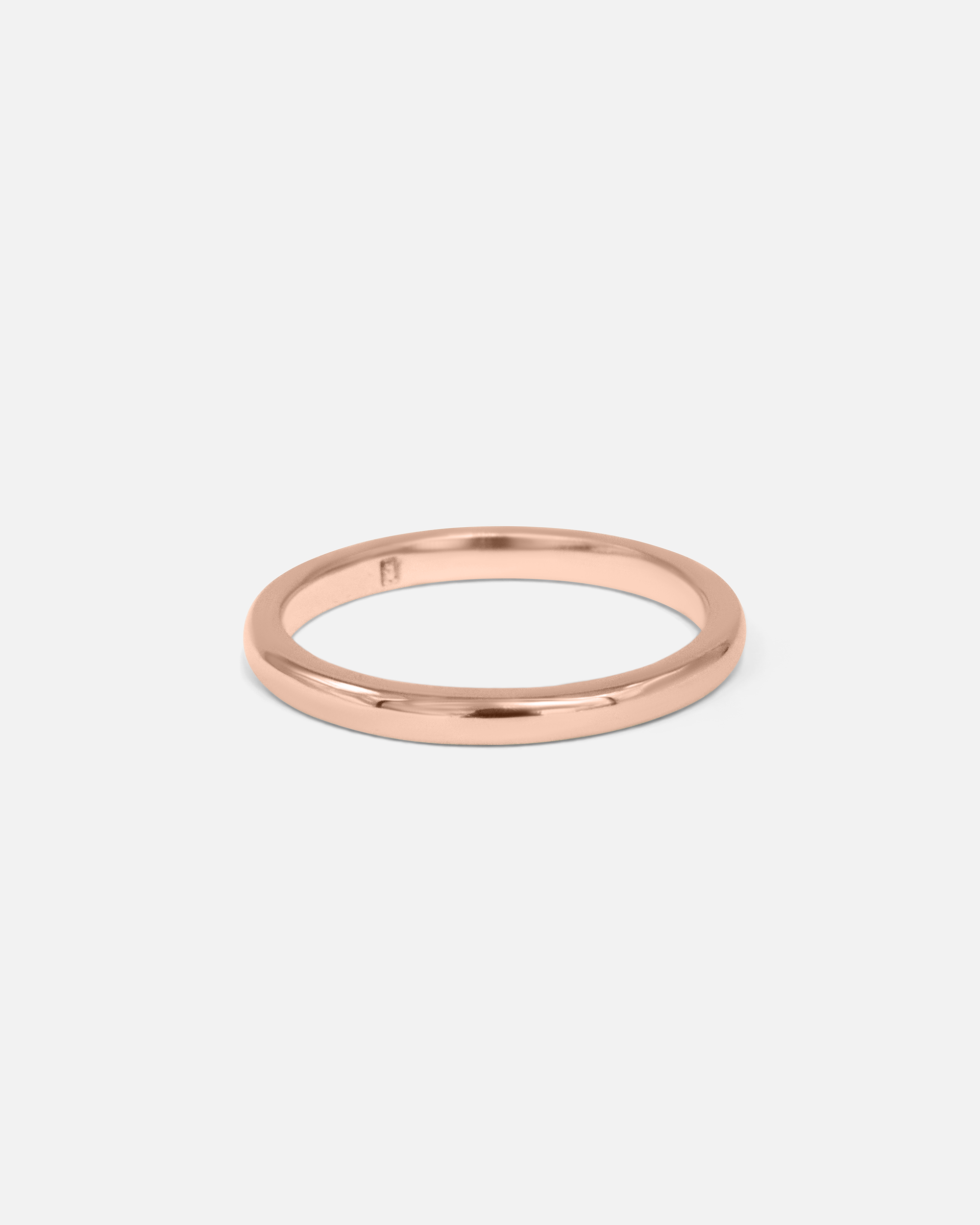 Side view of Dome Band / 2mm in 14k Rose Gold