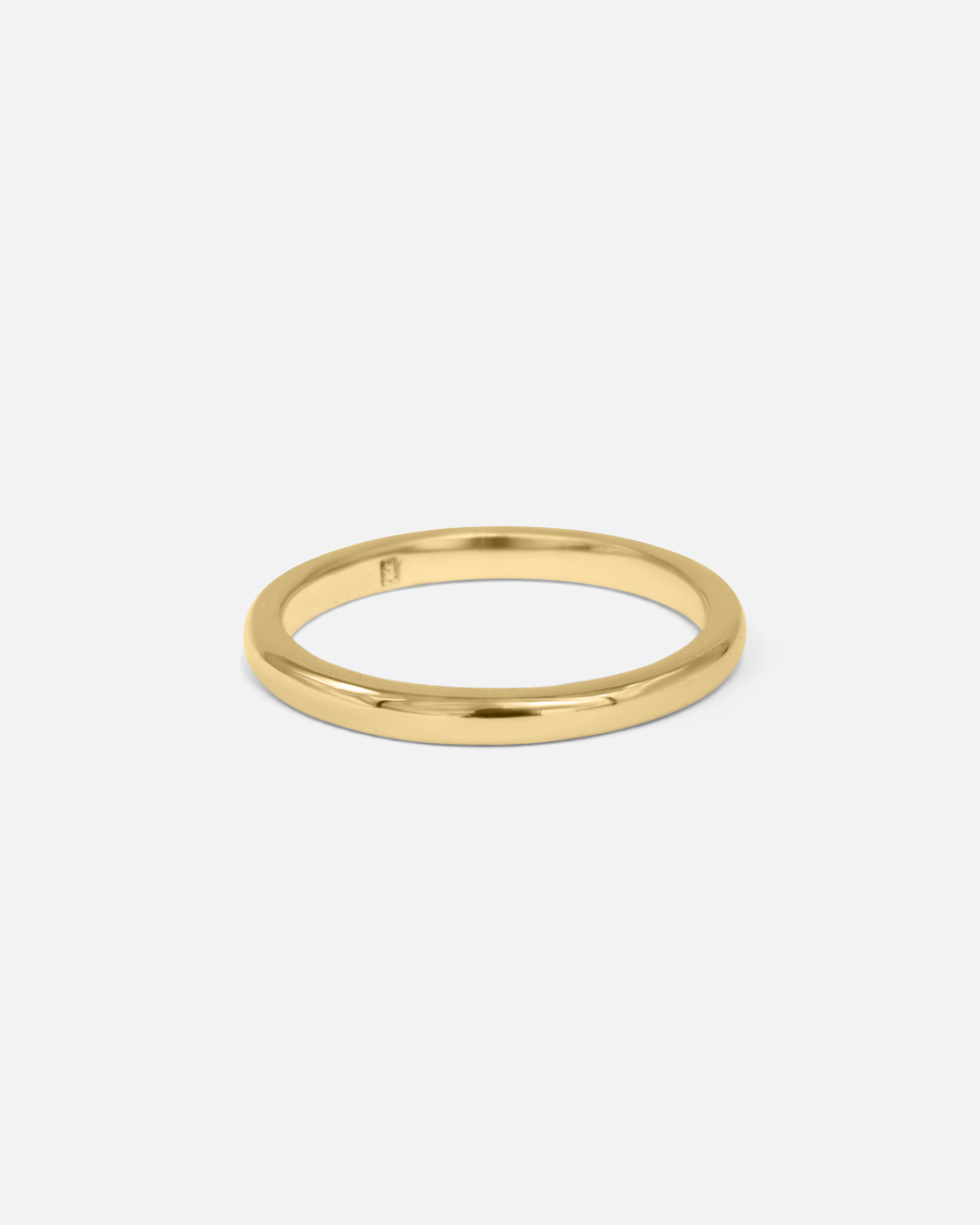 Side view of Dome Band / 2mm in 14k Yellow Gold