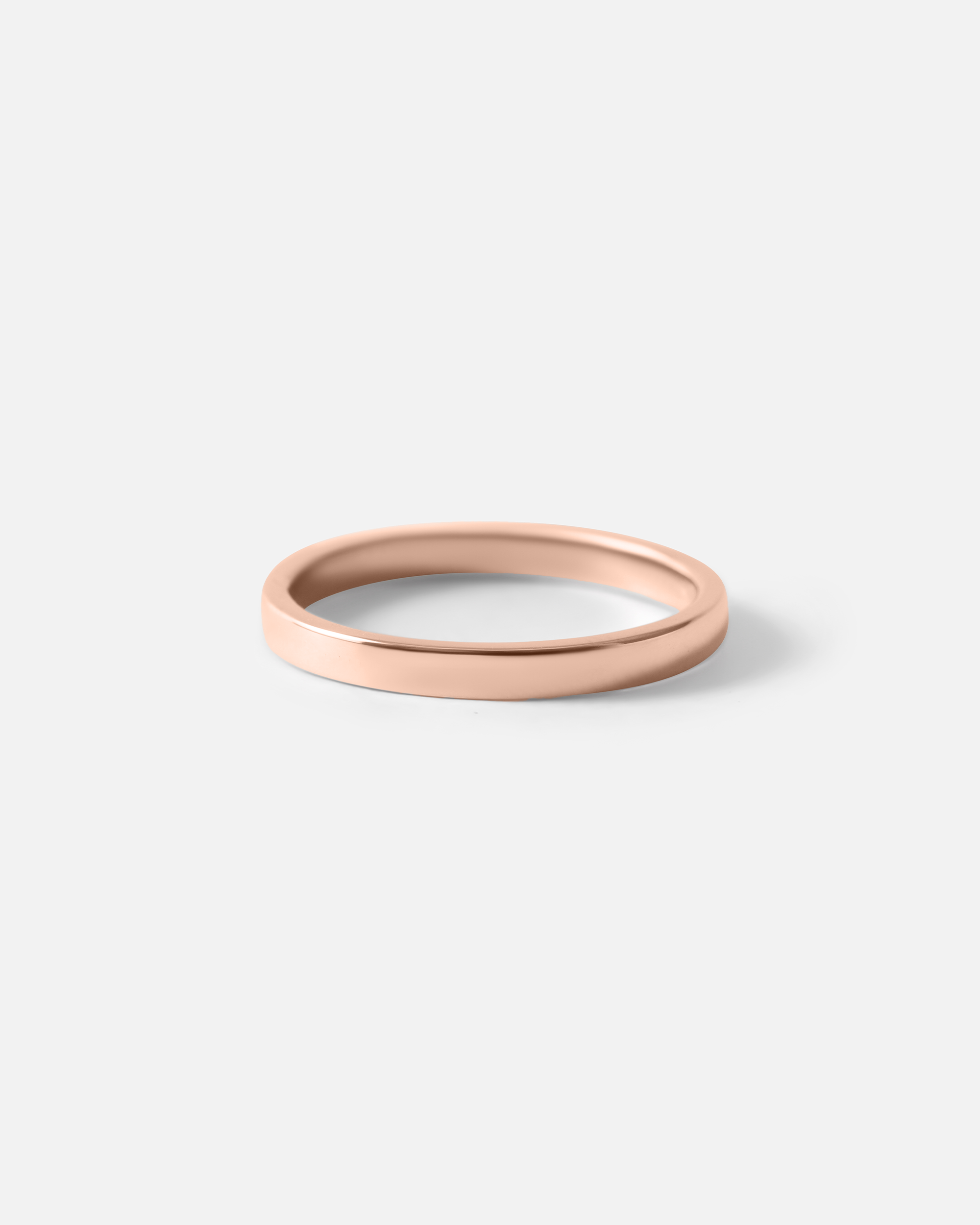 Side view of Flat Band / 2mm in 14k Rose Gold