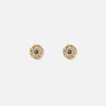 White & Black Diamond Disk / Yellow Studs By Ariko