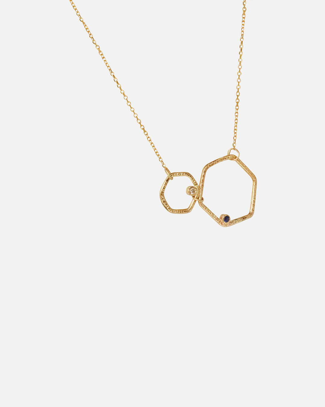 Side view of Hexagon Necklace by Ariko