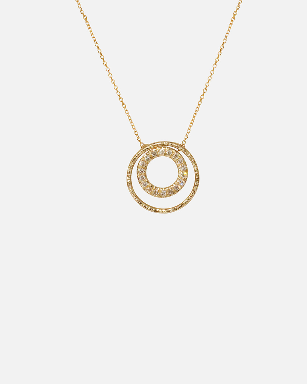 Front view of Double Circle Necklace by Ariko