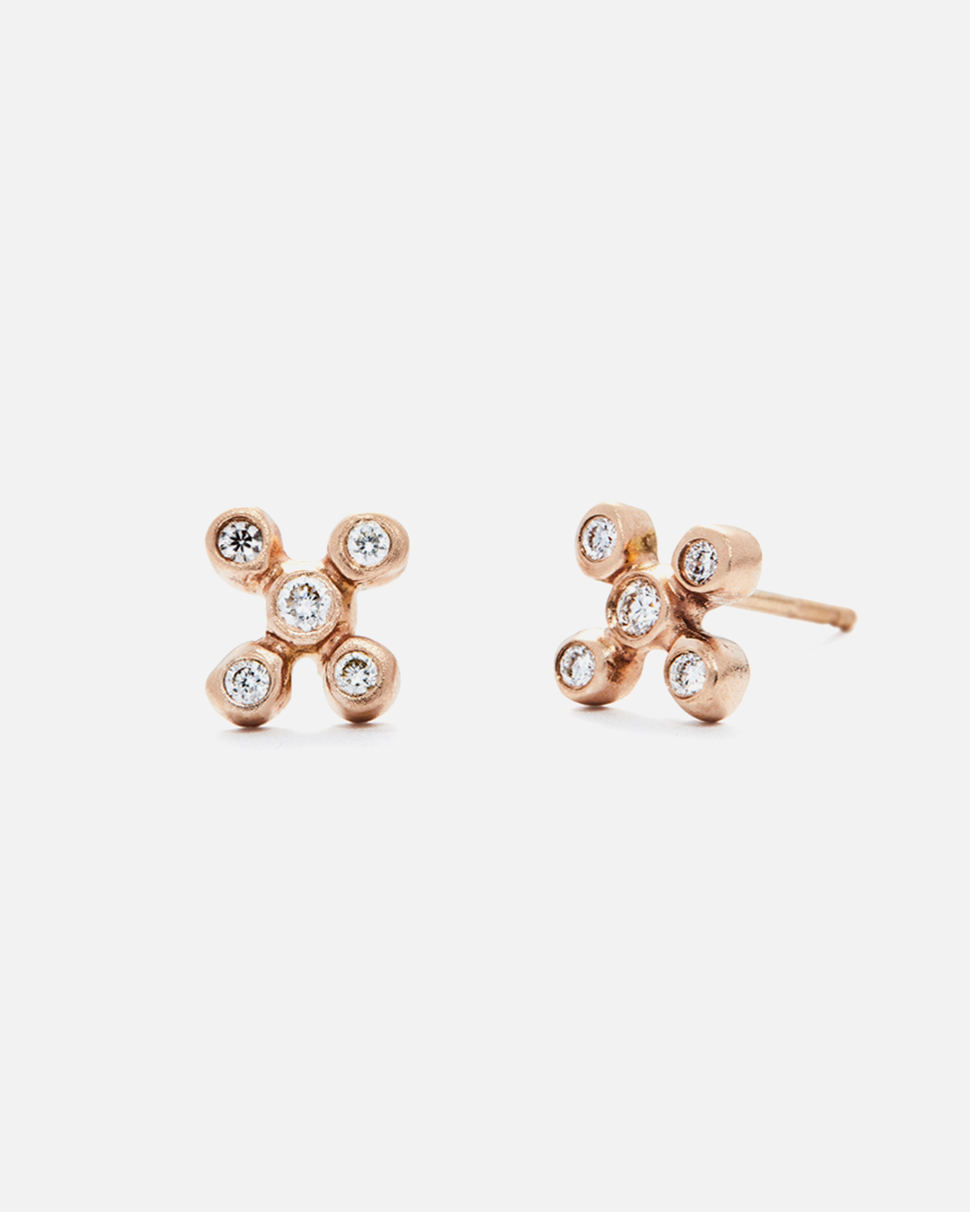 Bubble 10 / White Diamonds Studs By Hiroyo