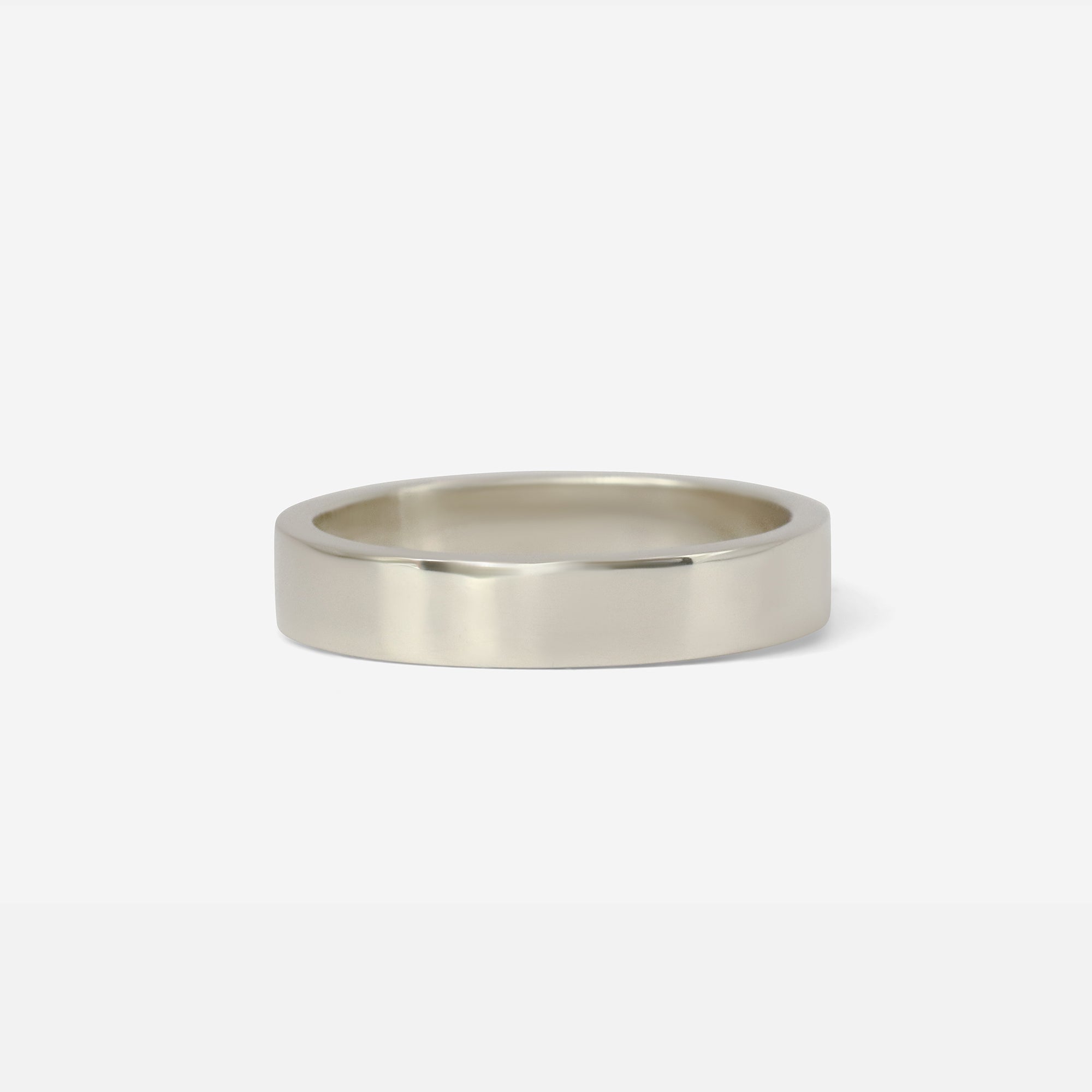 Front view of Flat Band / 4.5mm Customizable in 14k white gold