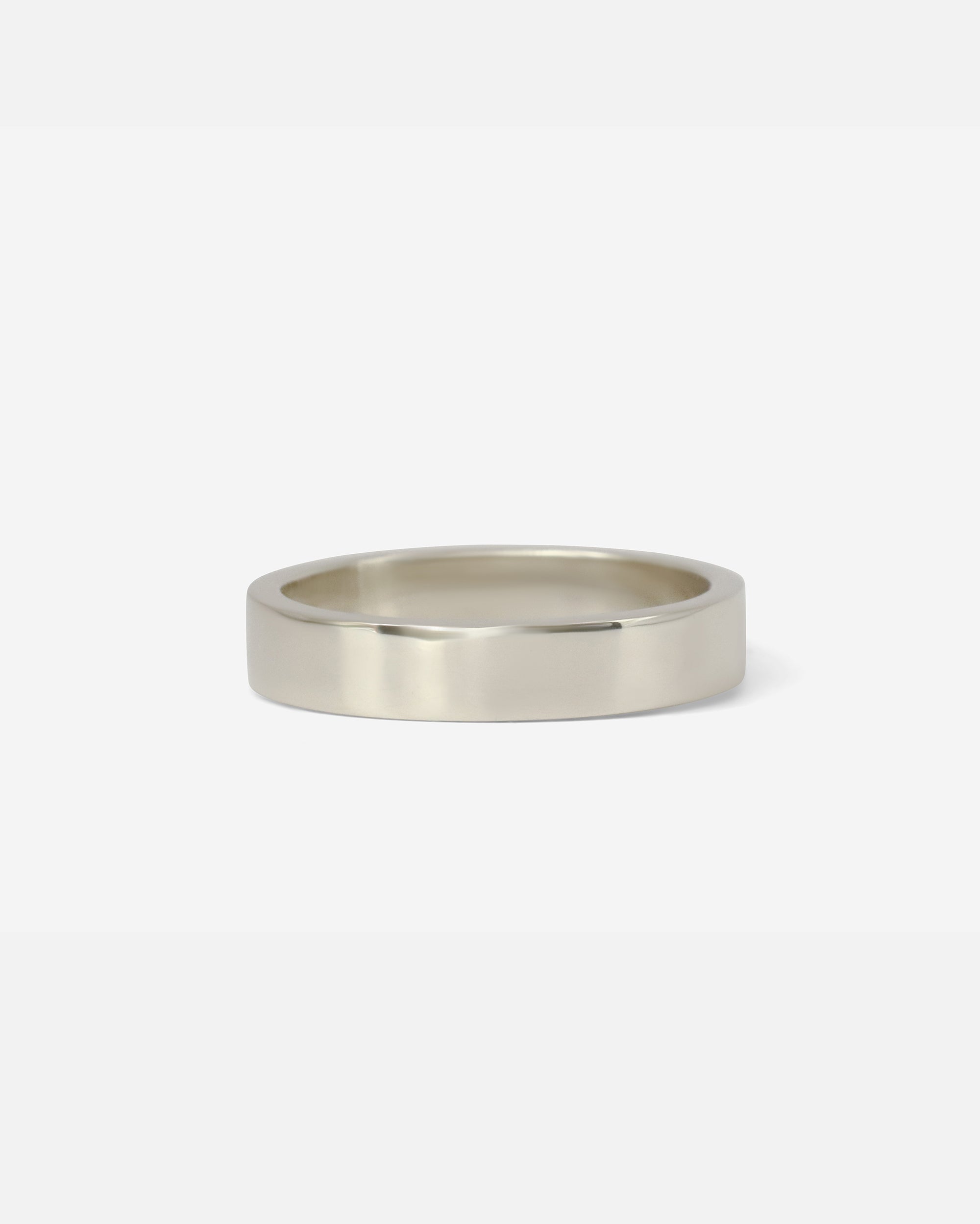 Front view of Flat Band / 4.5mm Customizable in 14k white gold