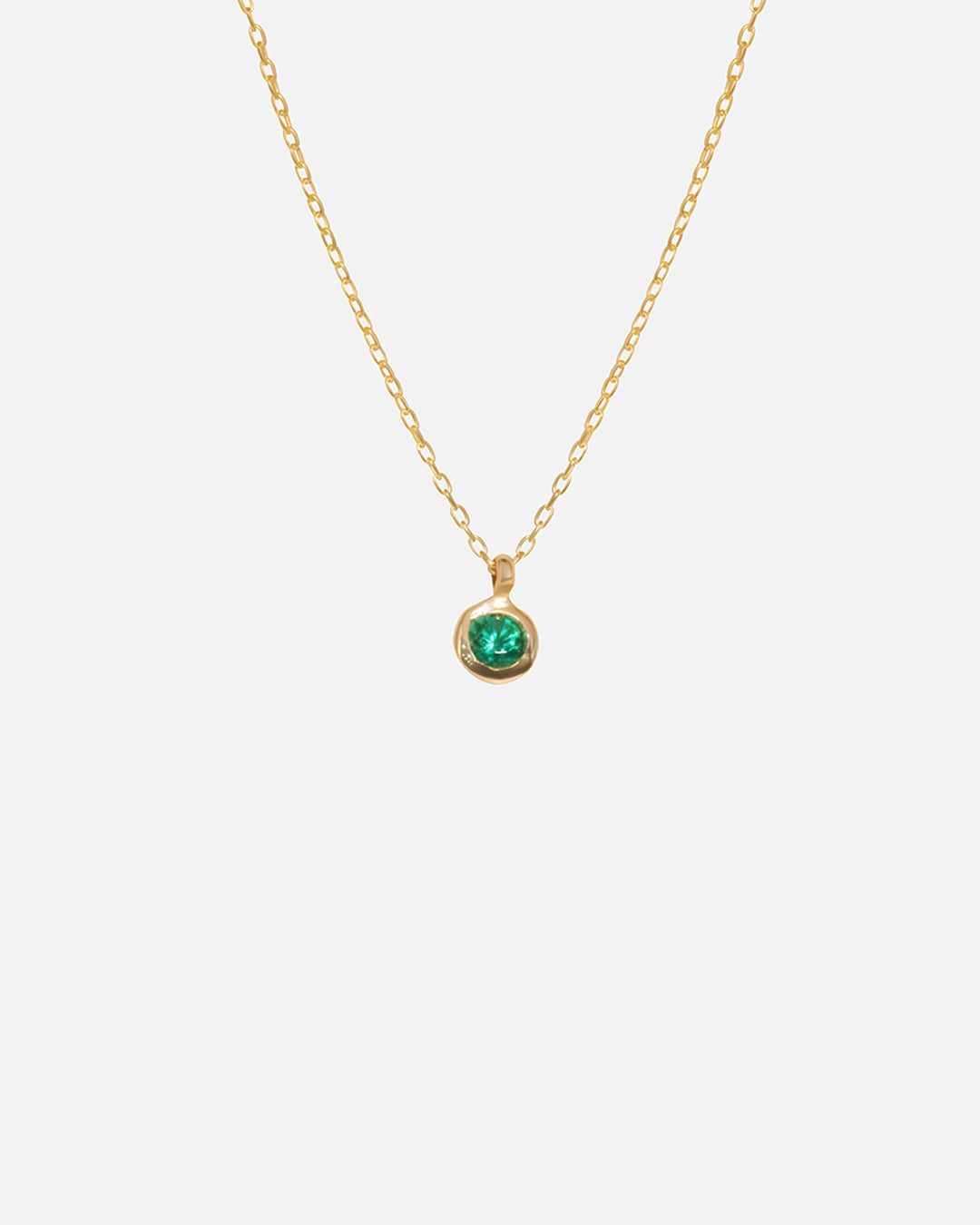 Front view of Emerald Round Pendant by Fitzgerald Jewelry