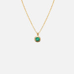 Front view of Emerald Round Pendant by Fitzgerald Jewelry