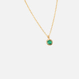 Side view of Emerald Round Pendant by Fitzgerald Jewelry