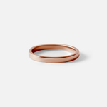 Angled view of Flat Band / 2mm Customizable By Hiroyo in 14k Rose Gold