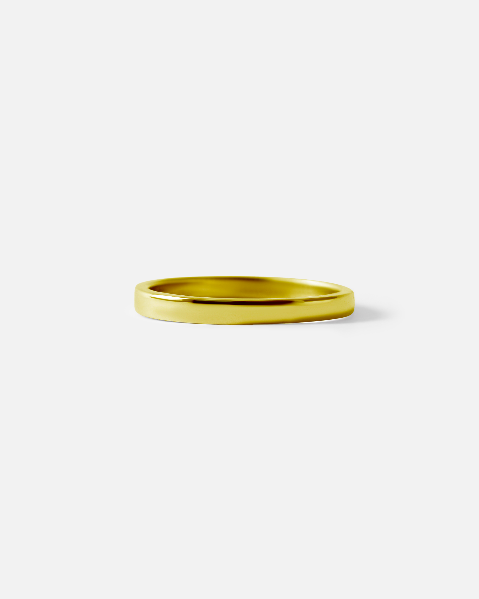 Front view of Flat Band / 2mm Customizable By Hiroyo in 18k yellow gold