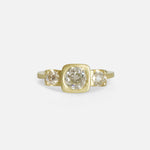 Front view of Three Wishes / Old Mine Cut Diamond Ring by Hiroyo