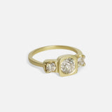 Side view of Three Wishes / Old Mine Cut Diamond Ring by Hiroyo