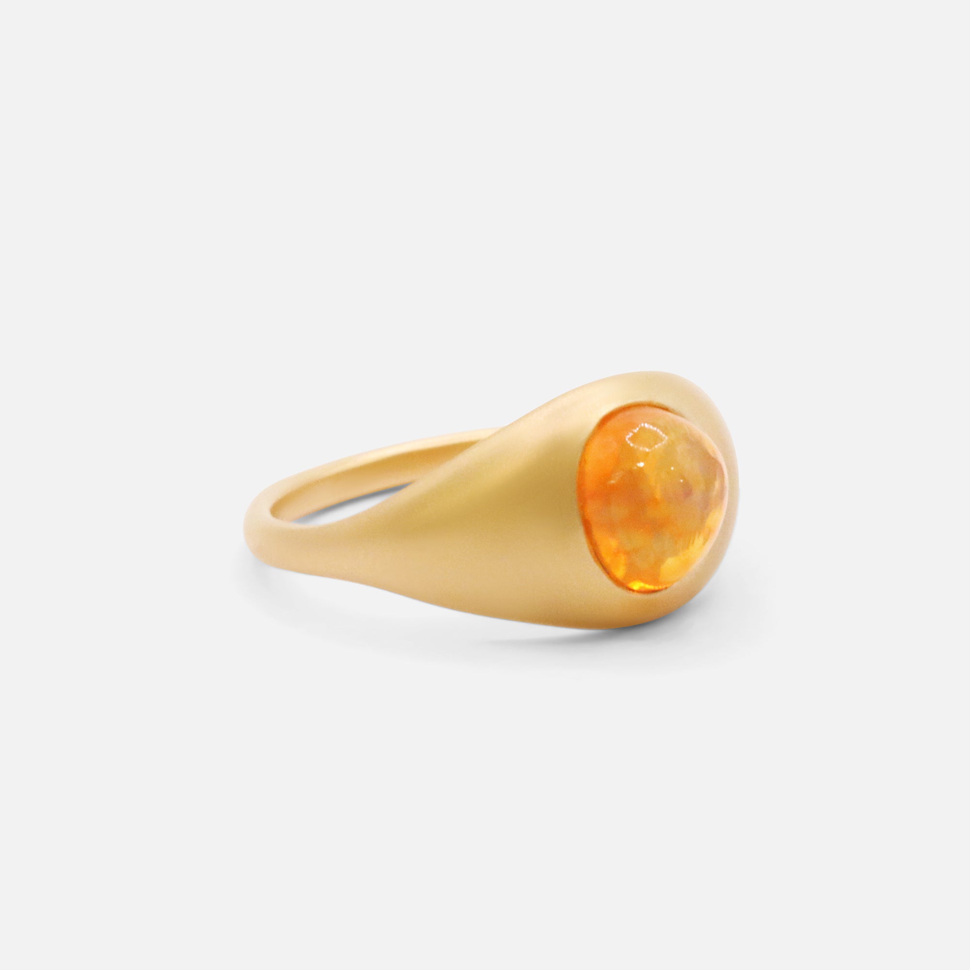 Side view of Mexican Fire Opal Ring