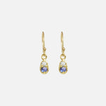 Front view of Silk / Gradient Blue Sapphire Earrings by Hiroyo