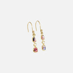 Side view of Silk / Winza Sapphire Earrings by Hiroyo