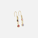 Side view of Silk / Winza Sapphire Earrings by Hiroyo