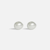 Front view of Umi / South Sea Grey Pearl Studs by Hiroyo