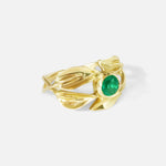 Side view of Willow / Emerald Ring