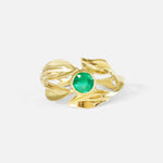 Front view of Willow / Emerald Ring