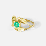 Alternative side view of Willow / Emerald Ring