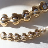 Close view of X Pearl Necklace / 6mm and  X Pearl Necklace / 3mm By Lucia B Marti