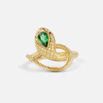 Ornata Ophidia Pear Ring / Tsavorite By Ides