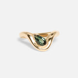 Front view of Pear Dip / Sapphire Ring by Kestrel Dillon