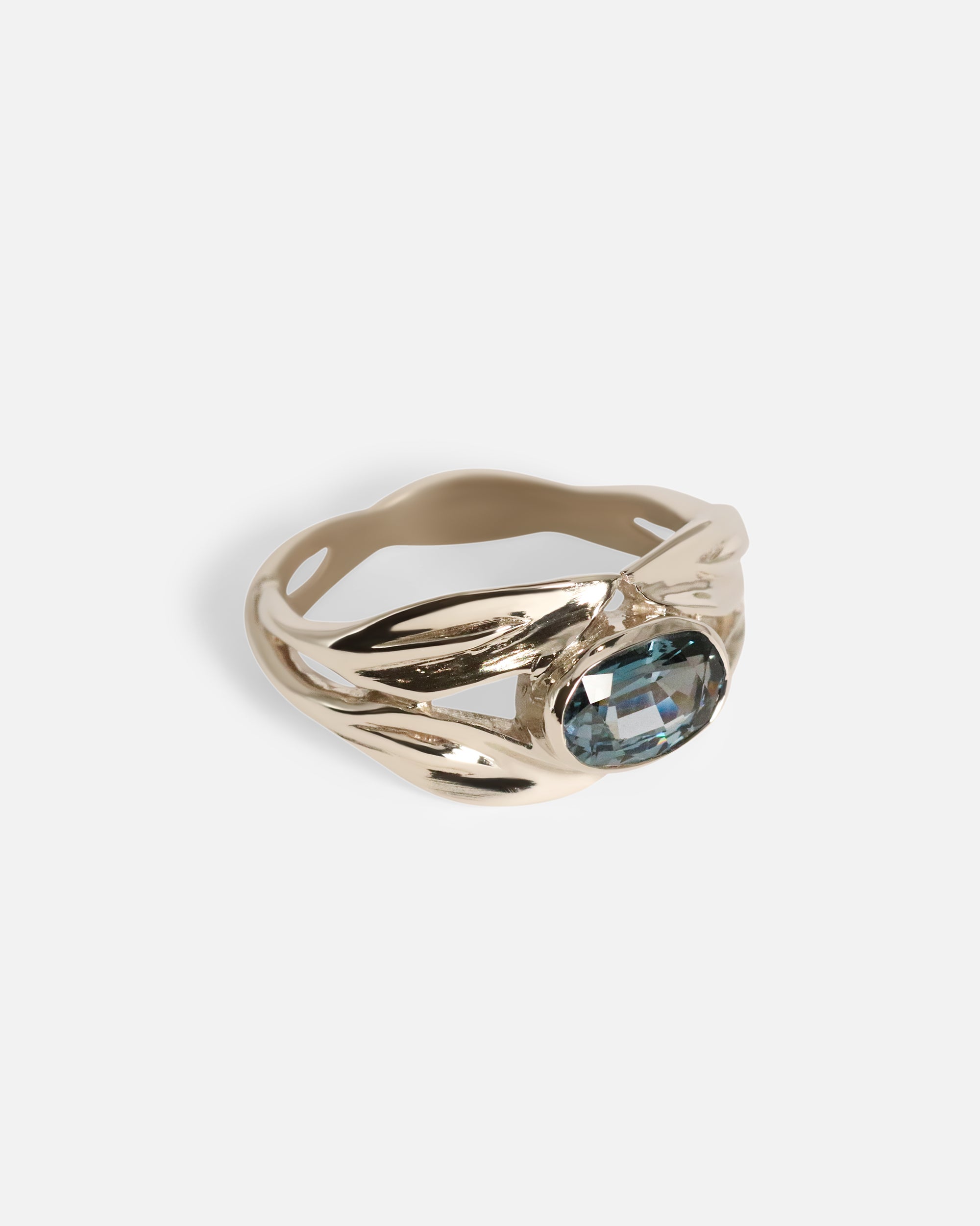 Side view of East / West Willow Ring by Kestrel Dillon