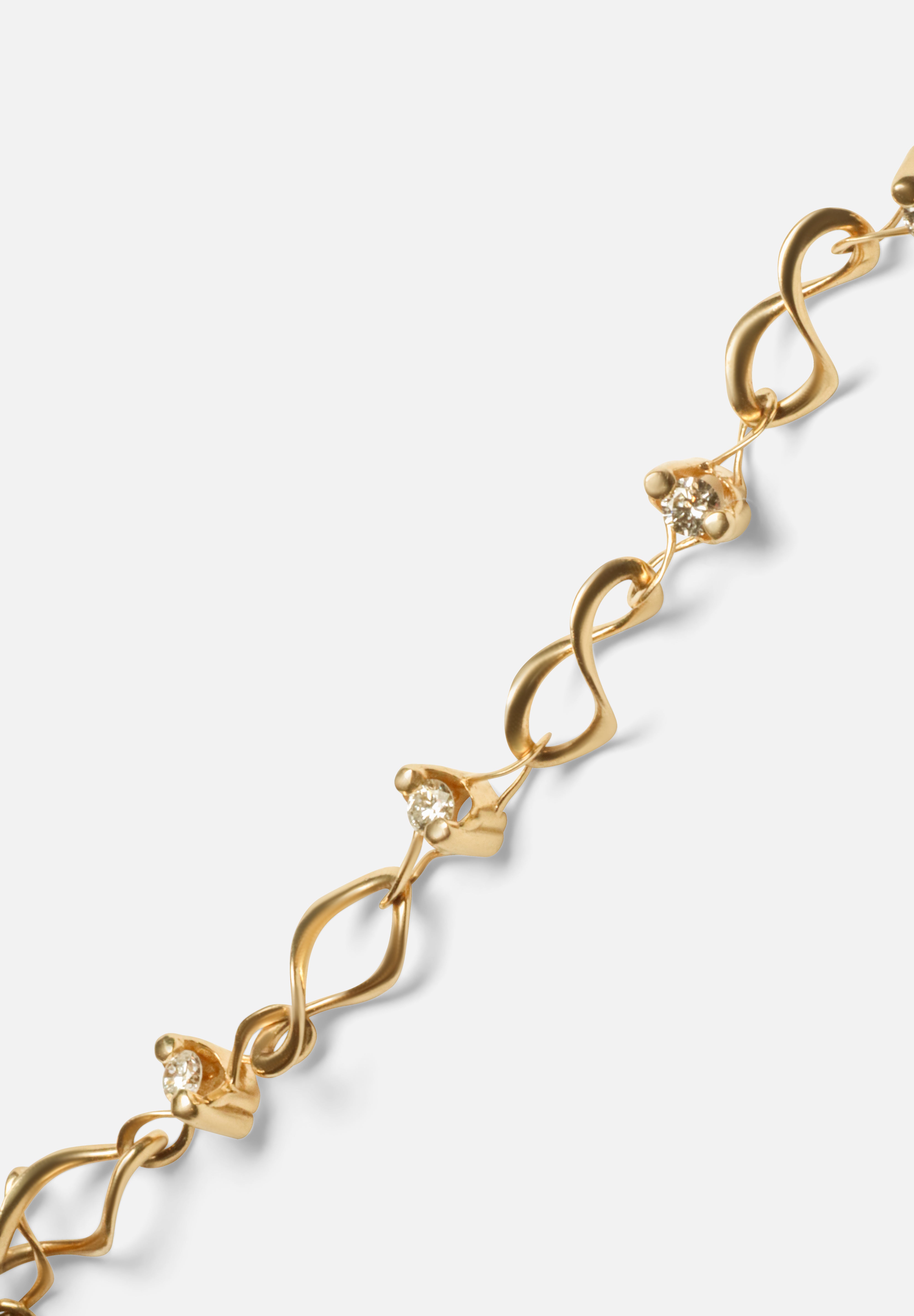 Close detail view of Locus Intermittendi Bracelet in 14k yellow gold By Lucia B Marti