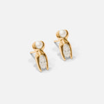 Side view of Mutation Earrings / Yellow Gold by Lucia B Marti