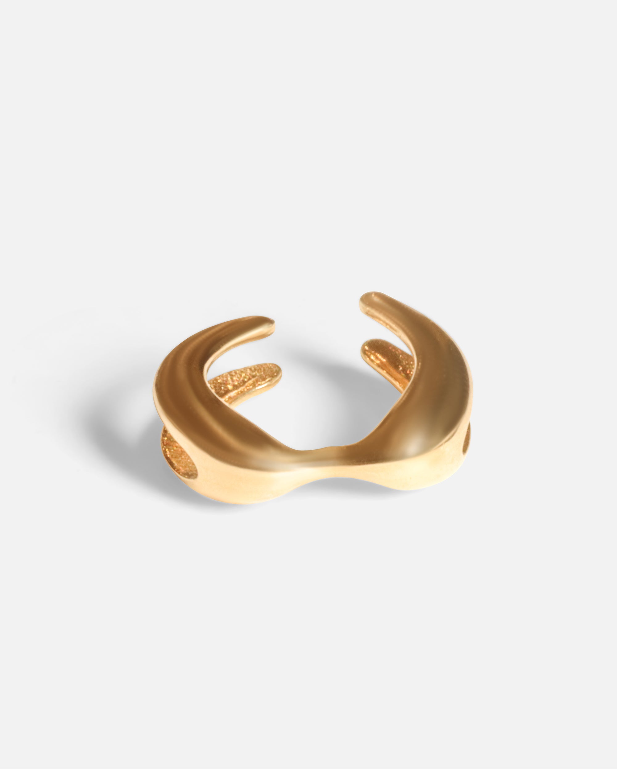 Front view of X Earcuff by Lucia B Marti in 14k yellow gold