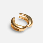 Side view of X Earcuff by Lucia B Marti in 14k yellow gold