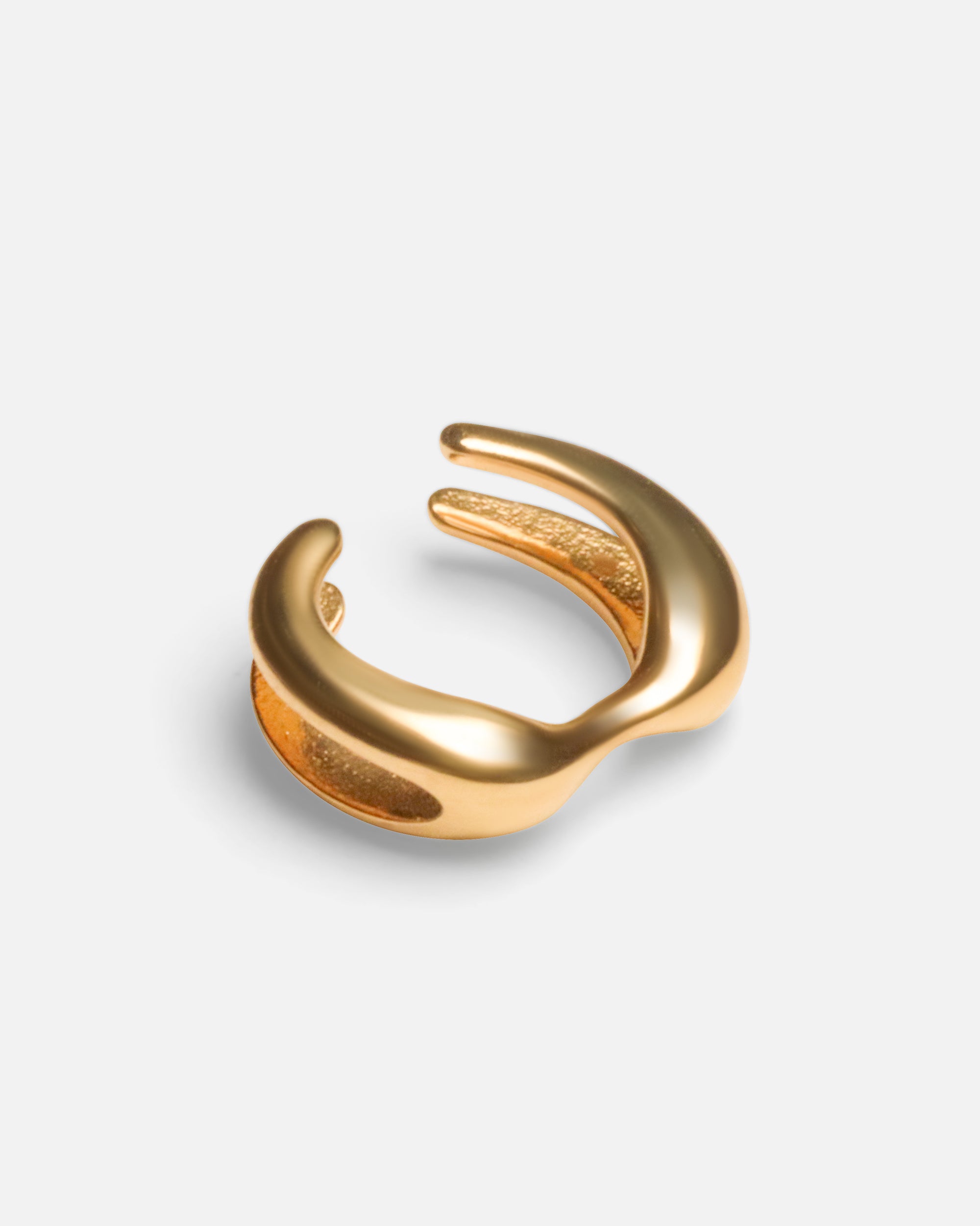 Side view of X Earcuff by Lucia B Marti in 14k yellow gold