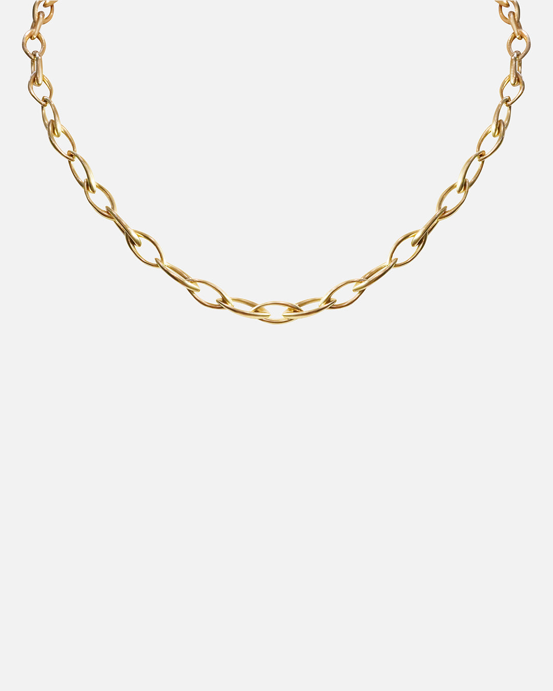 Front view of Oblong Chain Necklace