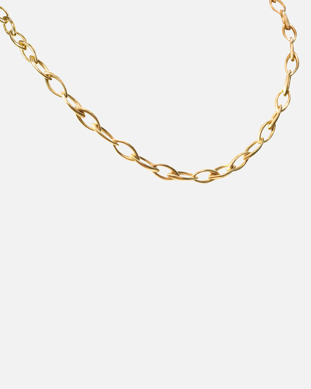 Side view of Oblong Chain Necklace