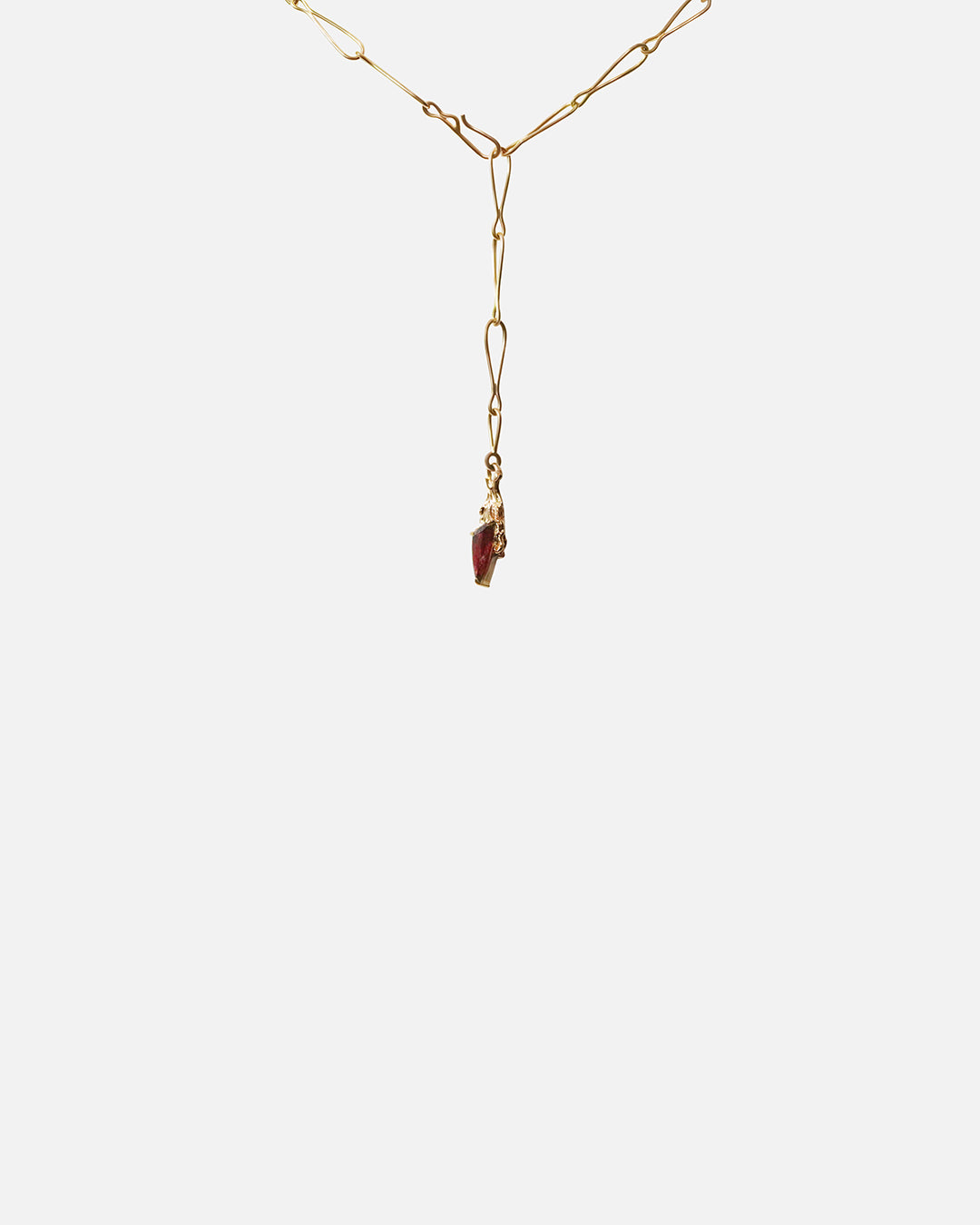 Side view of Garnet Pendant