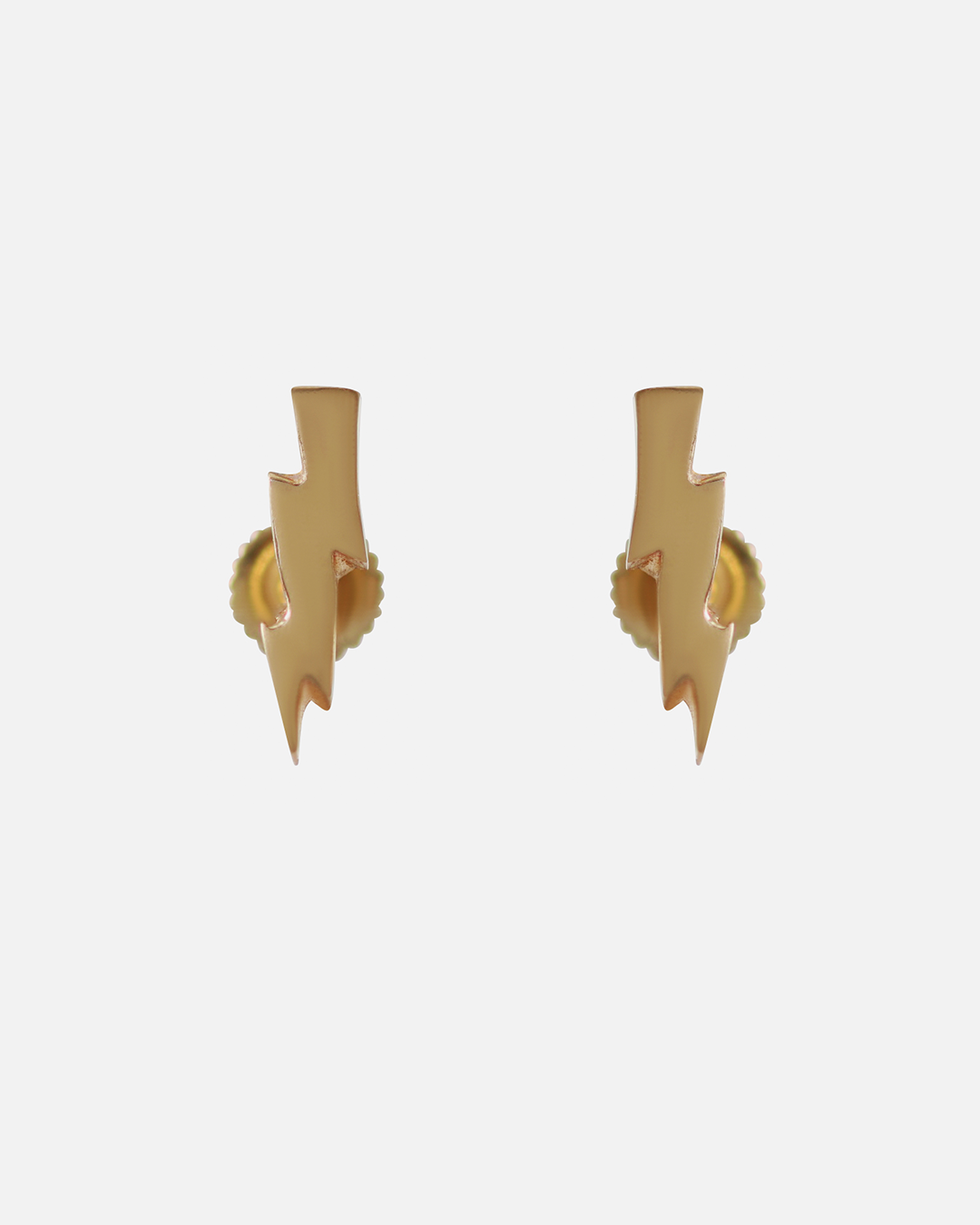 Front view of Sky / Bolt Studs in 14k Yellow Gold by Fitzgerald Jewelry