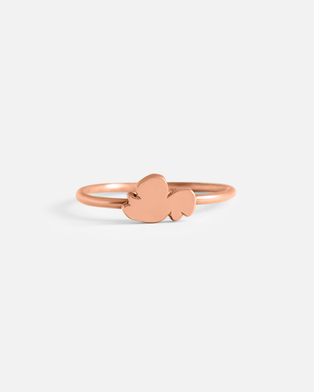 Front view of Sky / Cloud Stack Ring in 14k rose gold by Fitzgerald jewelry