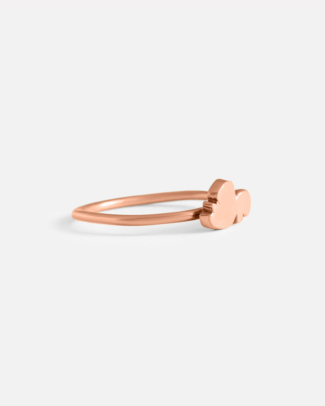 Side view of Sky / Cloud Stack Ring in 14k rose gold by Fitzgerald jewelry