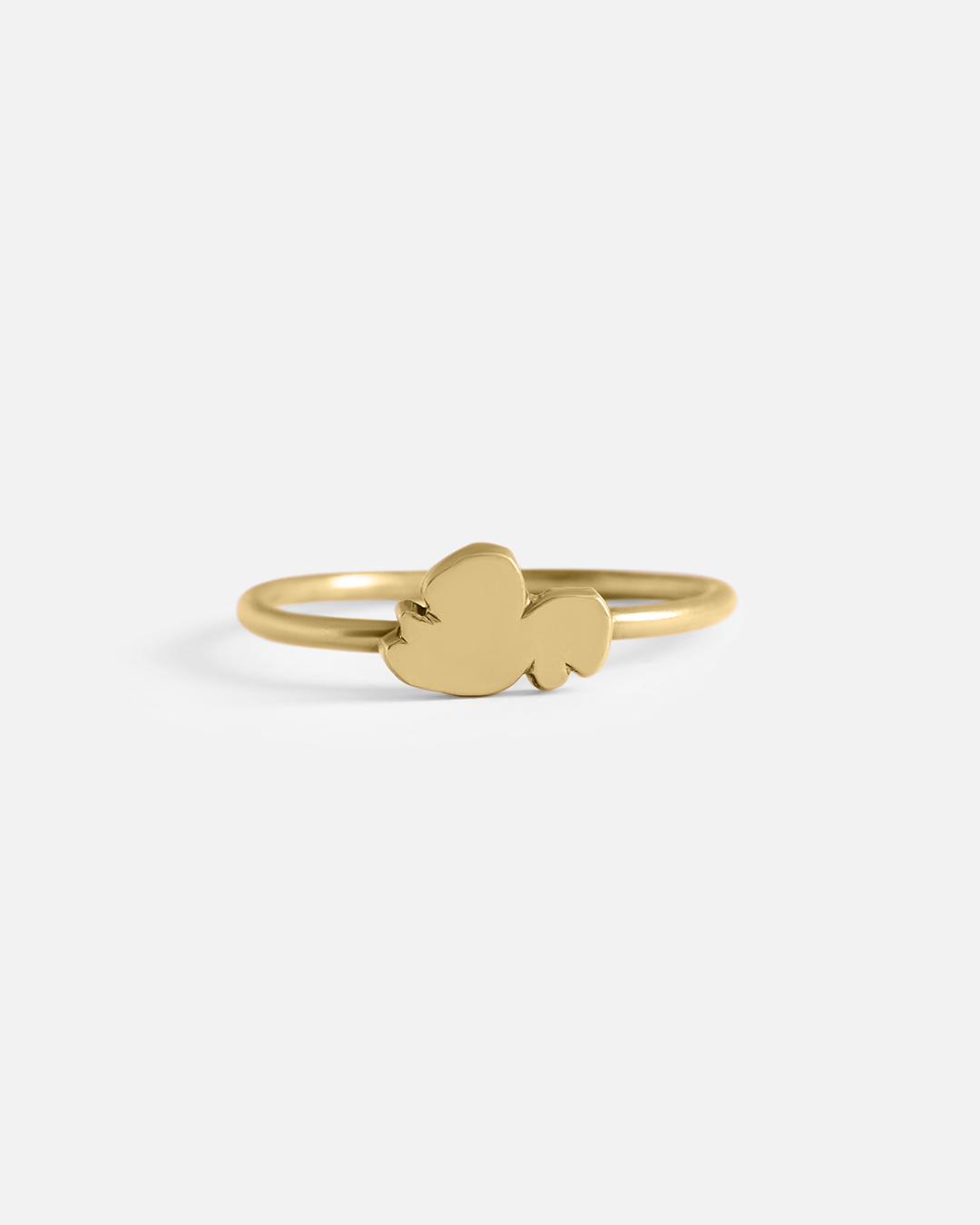 Front view of Sky / Cloud Stack Ring in 14k yellow gold by Fitzgerald jewelry