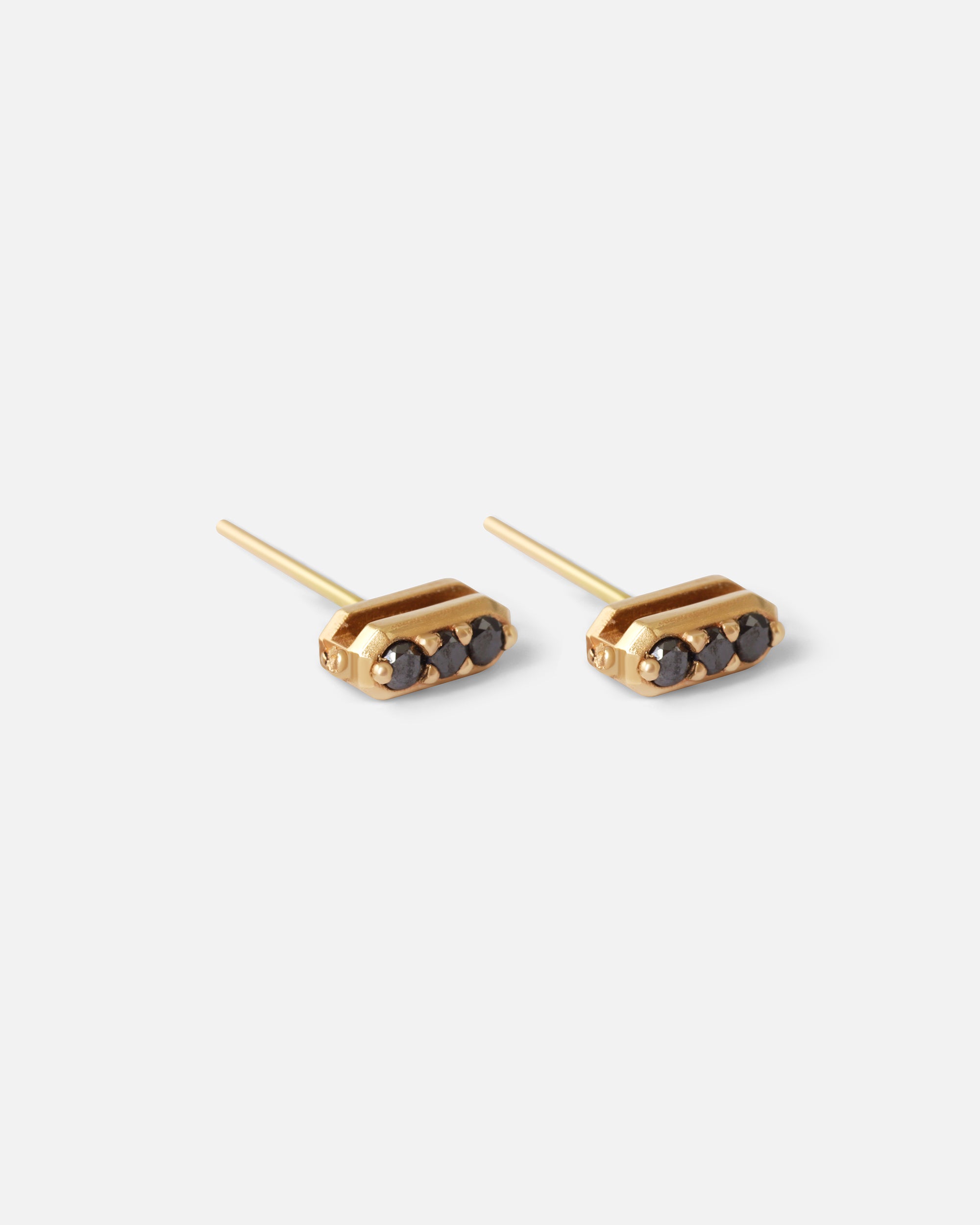 Black Diamond Coffin Studs By fitzgerald jewelry