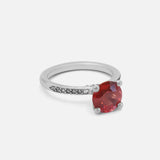 Side view of Imperatrix / Malaya Garnet Ring