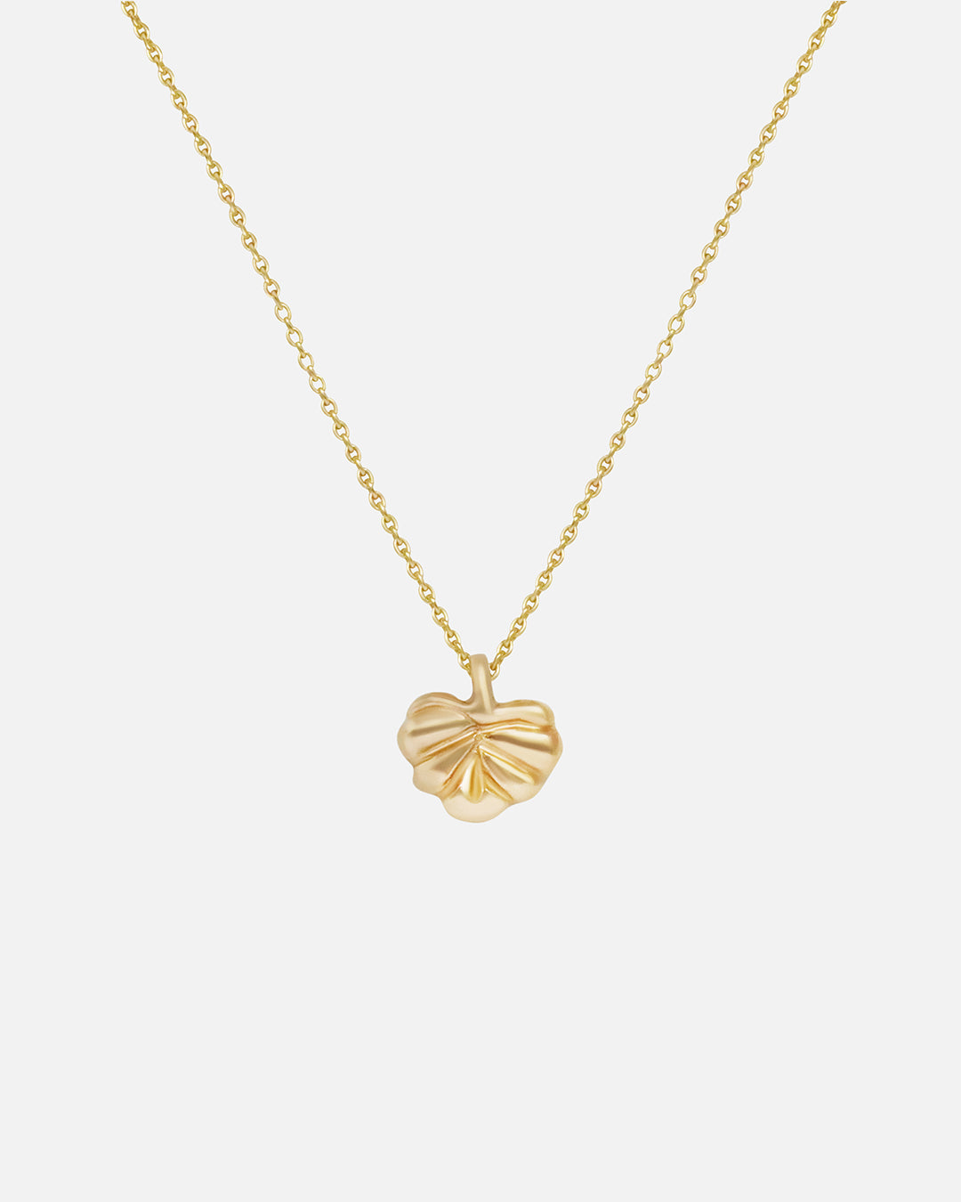 Front view of Lotus Necklace in 14k yellow gold