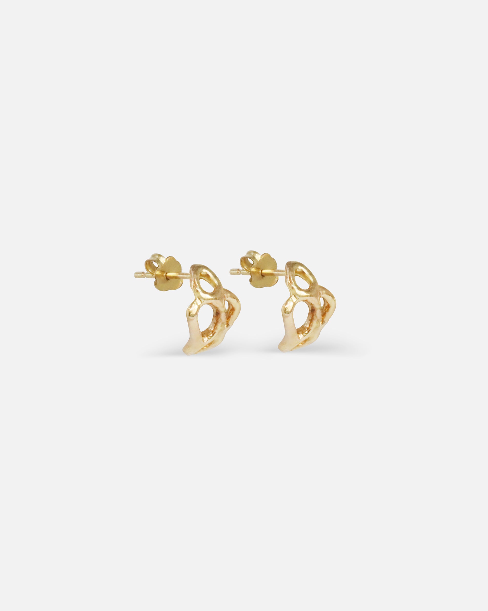 Side view of Front view of Reflections Hoops in 14k yellow gold