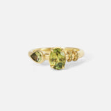 Front view of Monoceros Nebula Green Pear Sapphire Ring