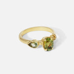 Side view of Monoceros Nebula Green Pear Sapphire Ring